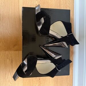 Miss Sixty Black Suede Cone Heel Sandals